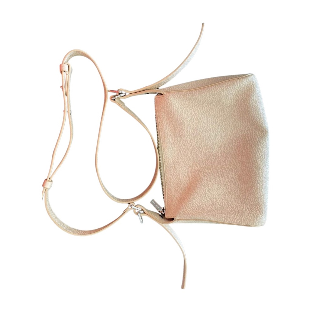 Coccinelle Beige Pebbled Leather Crossbody Bag